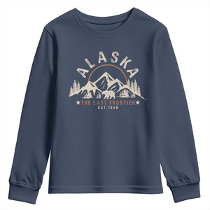 Alaska Youth Sweatshirt Vintage Bear The Last Frontier Souvenir TS10 Navy Print Your Wear