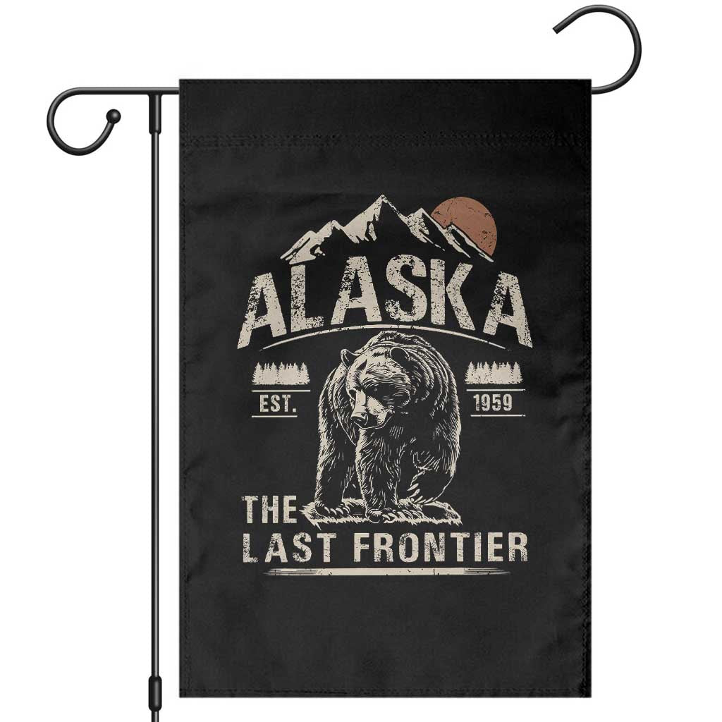 Bear Alaska The Last Frontier Garden Flag Vintage Alaska Camping Hiking Mountain TS10 Black Print Your Wear