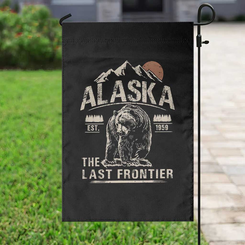 Bear Alaska The Last Frontier Garden Flag Vintage Alaska Camping Hiking Mountain TS10 Print Your Wear