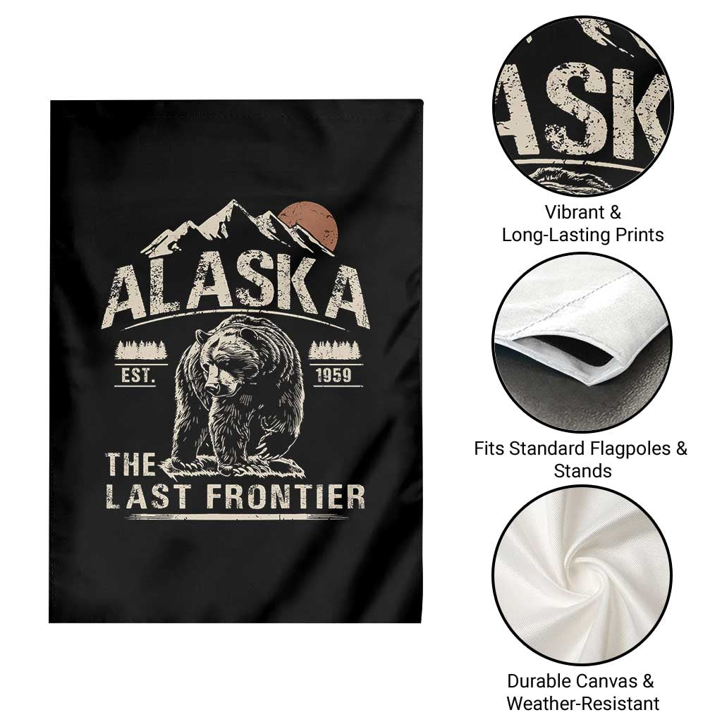 Bear Alaska The Last Frontier Garden Flag Vintage Alaska Camping Hiking Mountain TS10 Print Your Wear