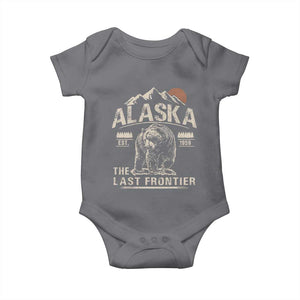 Bear Alaska The Last Frontier Baby Onesie Vintage Alaska Camping Hiking Mountain TS10 Charcoal Print Your Wear