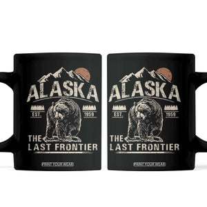 Bear Alaska The Last Frontier Coffee Mug Vintage Alaska Camping Hiking Mountain TS10 Black Print Your Wear