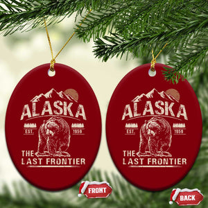 Bear Alaska The Last Frontier Ceramic Ornament Vintage Alaska Camping Hiking Mountain TS10 Print Your Wear
