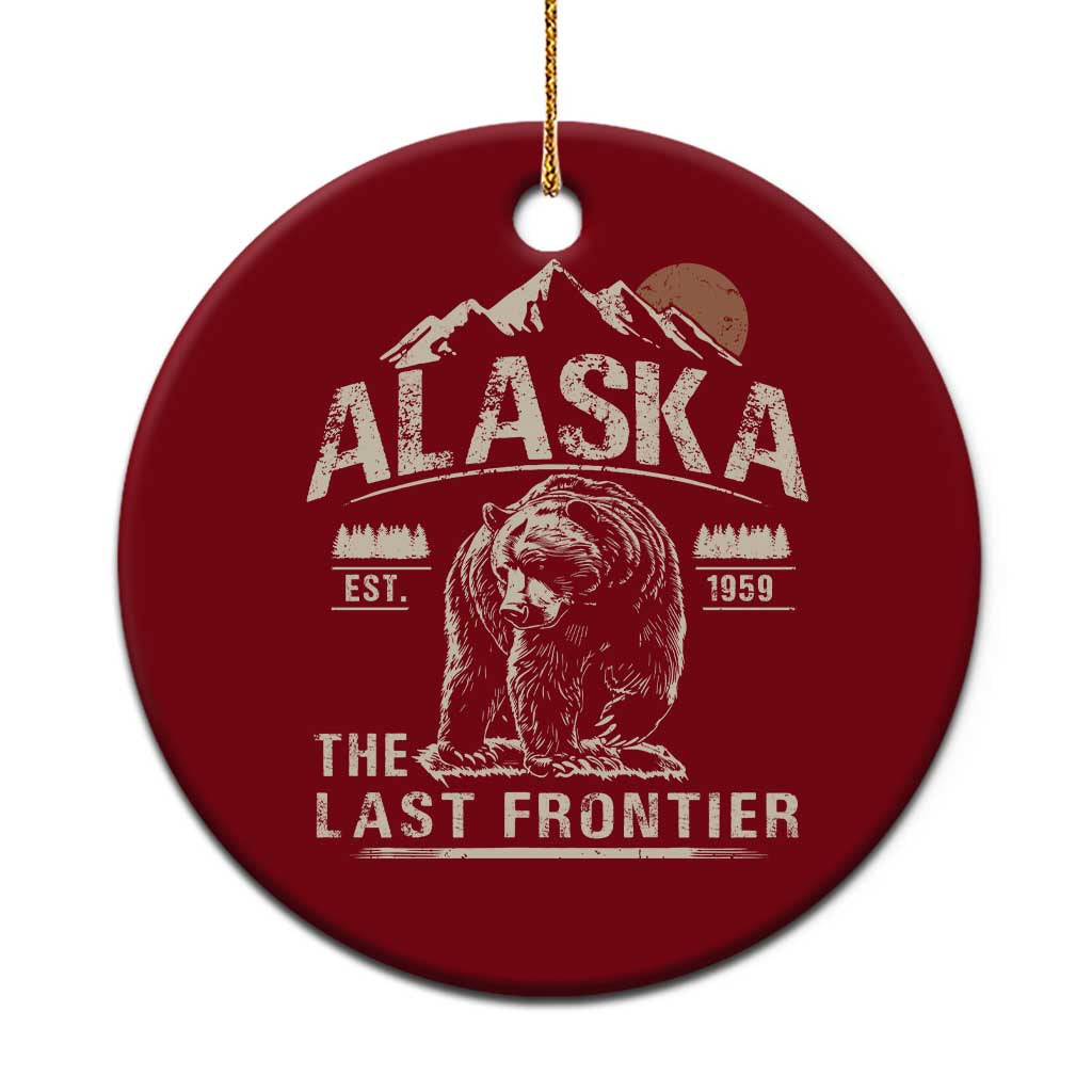 Bear Alaska The Last Frontier Ceramic Ornament Vintage Alaska Camping Hiking Mountain TS10 1pc Red Print Your Wear
