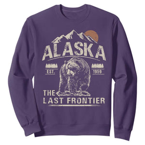 Bear Alaska The Last Frontier Sweatshirt Vintage Alaska Camping Hiking Mountain TS10 Purple Print Your Wear