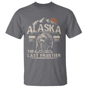 Bear Alaska The Last Frontier T Shirt Vintage Alaska Camping Hiking Mountain TS10 Charcoal Print Your Wear