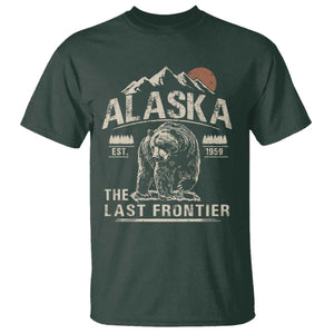 Bear Alaska The Last Frontier T Shirt Vintage Alaska Camping Hiking Mountain TS10 Dark Forest Green Print Your Wear
