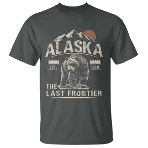 Bear Alaska The Last Frontier T Shirt Vintage Alaska Camping Hiking Mountain TS10 Dark Heather Print Your Wear
