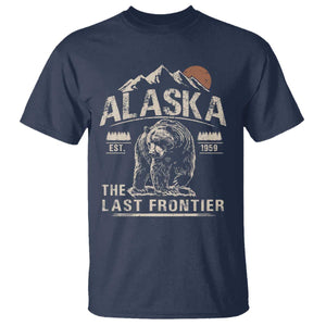 Bear Alaska The Last Frontier T Shirt Vintage Alaska Camping Hiking Mountain TS10 Navy Print Your Wear