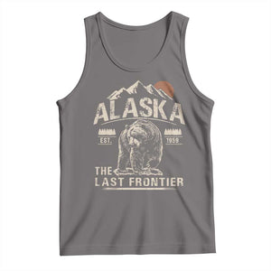 Bear Alaska The Last Frontier Tank Top Vintage Alaska Camping Hiking Mountain TS10 Deep Heather Print Your Wear
