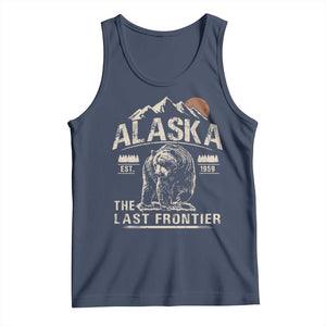 Bear Alaska The Last Frontier Tank Top Vintage Alaska Camping Hiking Mountain TS10 Navy Print Your Wear