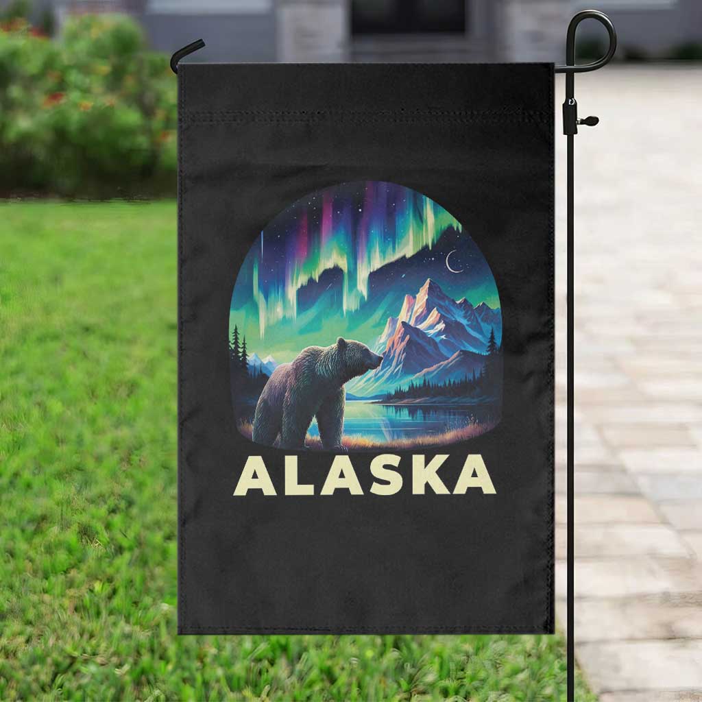 Bear Alaska Garden Flag Alaskan Night Sky Northern Lights Aurora TS10 Print Your Wear
