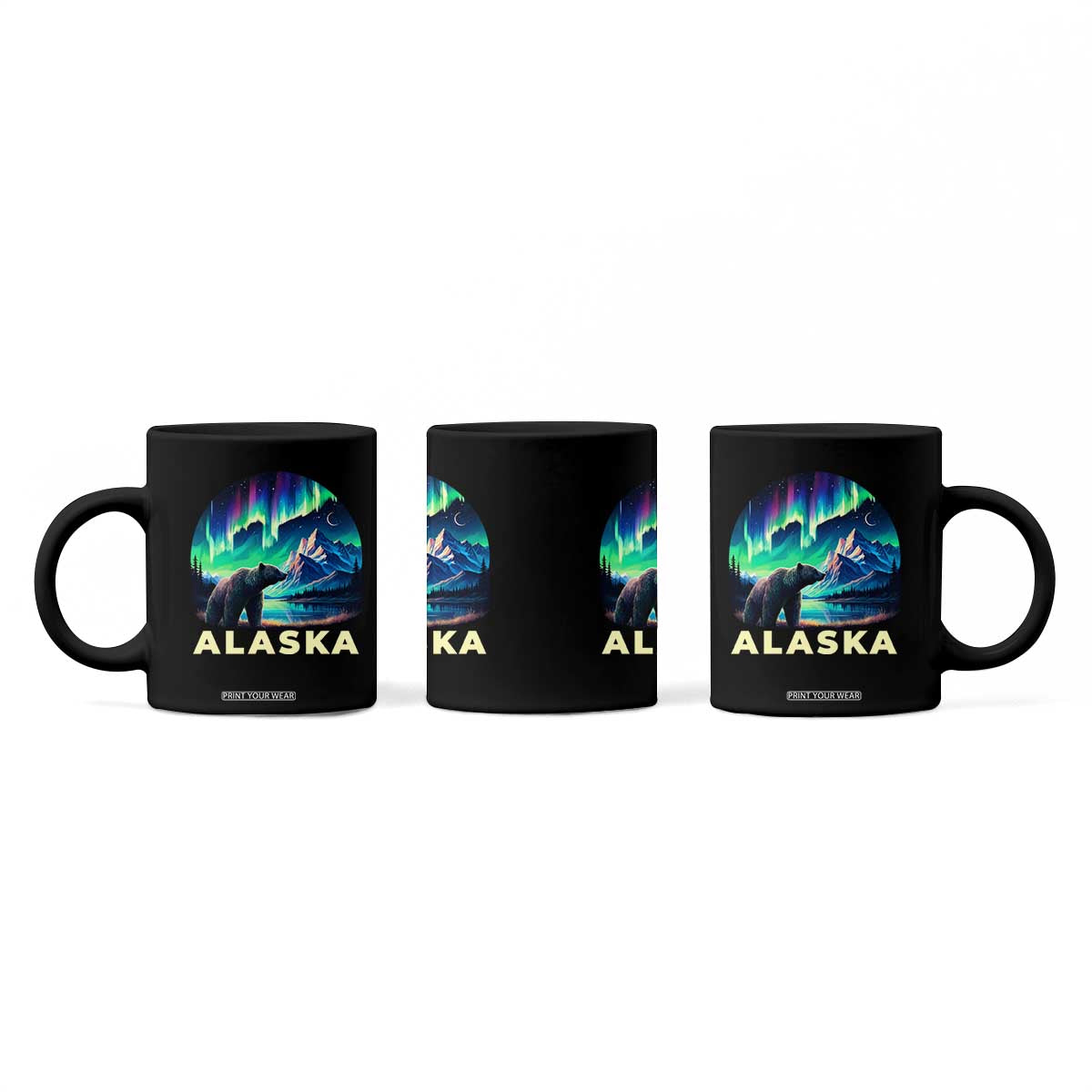Bear Alaska Coffee Mug Alaskan Night Sky Northern Lights Aurora TS10 Print Your Wear