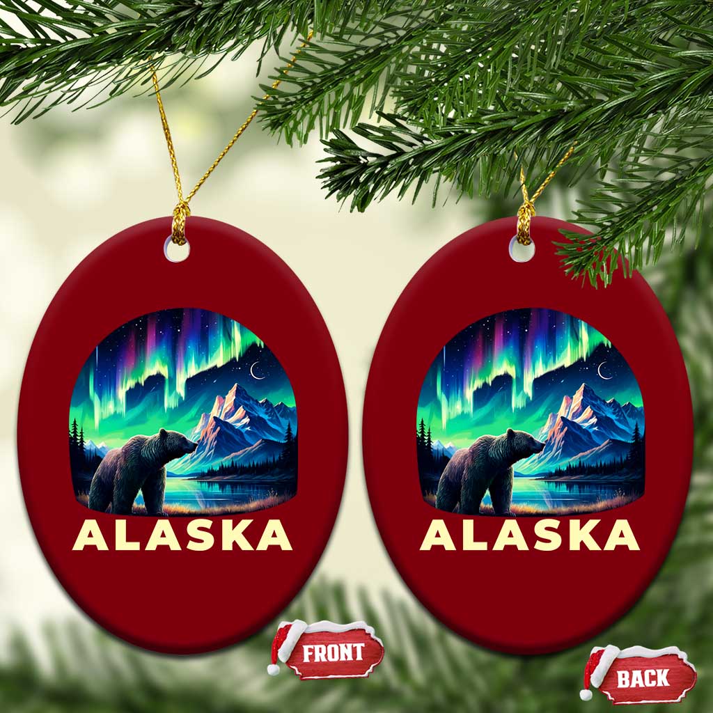Bear Alaska Ceramic Ornament Alaskan Night Sky Northern Lights Aurora TS10 Print Your Wear