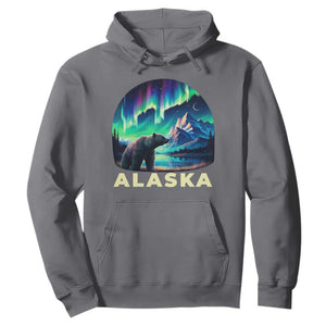 Bear Alaska Hoodie Alaskan Night Sky Northern Lights Aurora TS10 Charcoal Print Your Wear