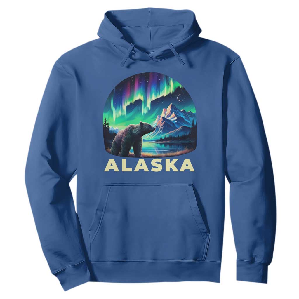 Bear Alaska Hoodie Alaskan Night Sky Northern Lights Aurora TS10 Royal Blue Print Your Wear