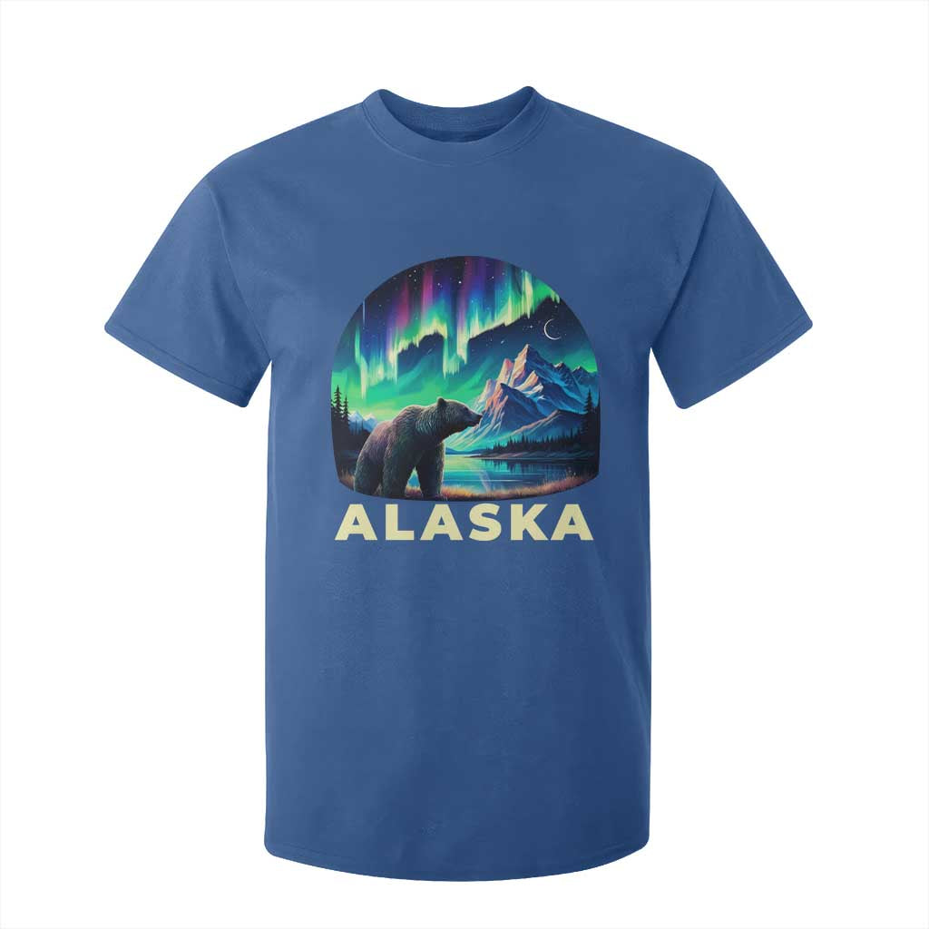 Bear Alaska T Shirt For Kid Alaskan Night Sky Northern Lights Aurora TS10 Royal Blue Print Your Wear