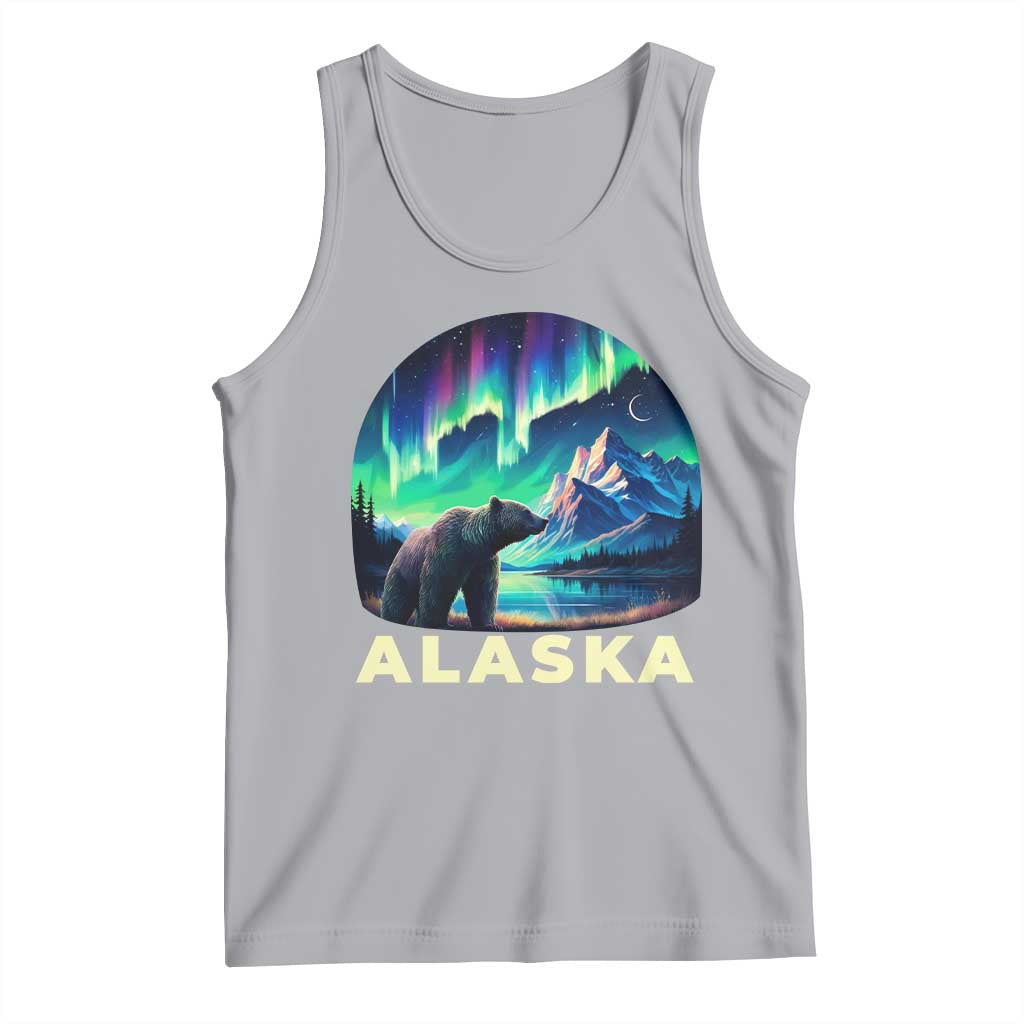Bear Alaska Tank Top Alaskan Night Sky Northern Lights Aurora TS10 Athletic Heather Print Your Wear