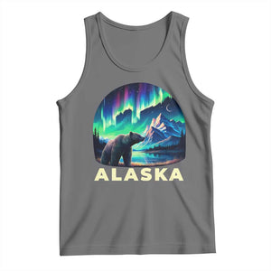 Bear Alaska Tank Top Alaskan Night Sky Northern Lights Aurora TS10 Black Heather Print Your Wear