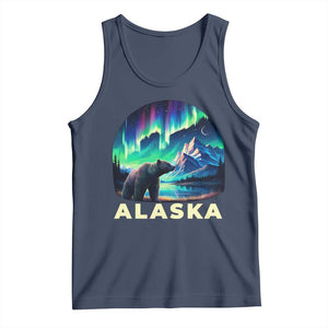 Bear Alaska Tank Top Alaskan Night Sky Northern Lights Aurora TS10 Navy Print Your Wear