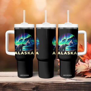 Bear Alaska Tumbler With Handle Alaskan Night Sky Northern Lights Aurora TS10 Print Your Wear