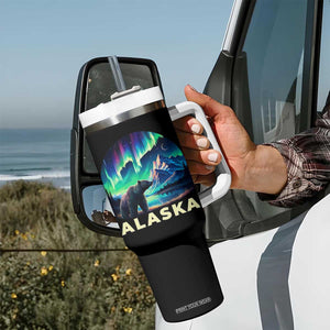 Bear Alaska Tumbler With Handle Alaskan Night Sky Northern Lights Aurora TS10 Print Your Wear
