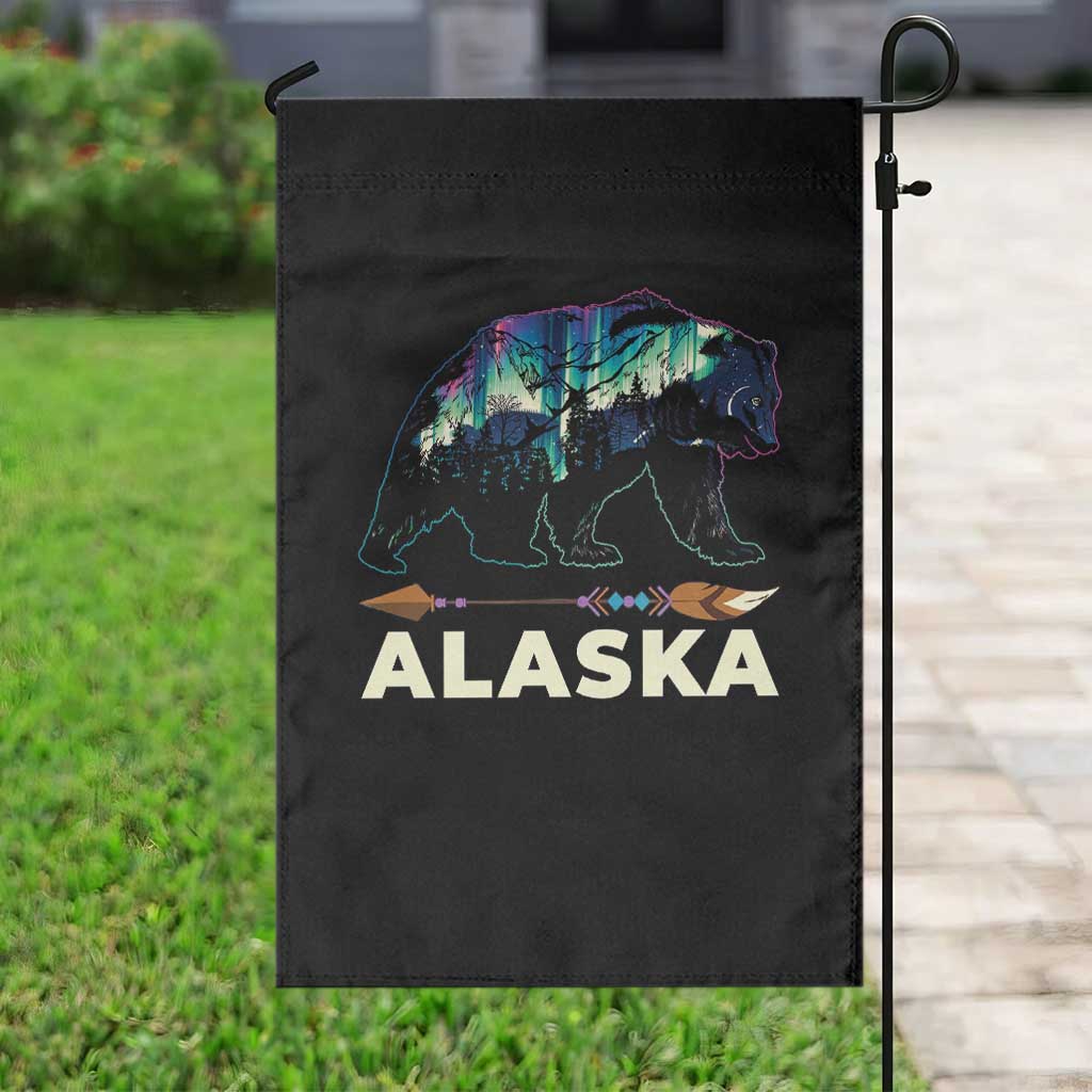 Alaska Garden Flag Alaskan Night Sky Northern Lights Aurora Bear TS10 Print Your Wear