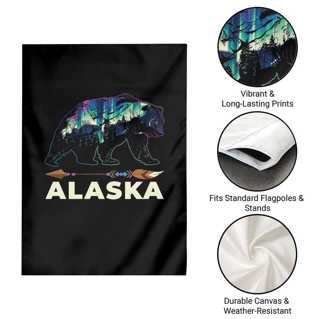 Alaska Garden Flag Alaskan Night Sky Northern Lights Aurora Bear TS10 Print Your Wear