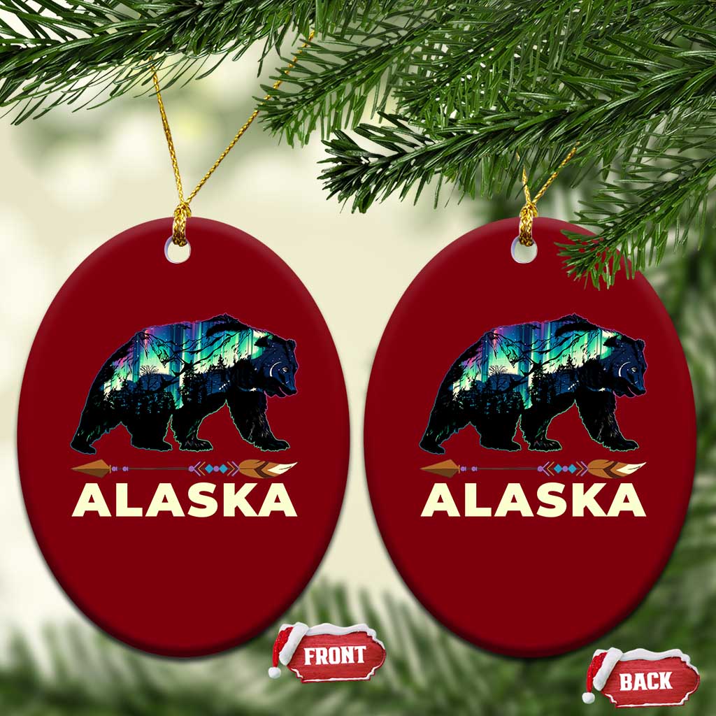 Alaska Ceramic Ornament Alaskan Night Sky Northern Lights Aurora Bear TS10 Print Your Wear