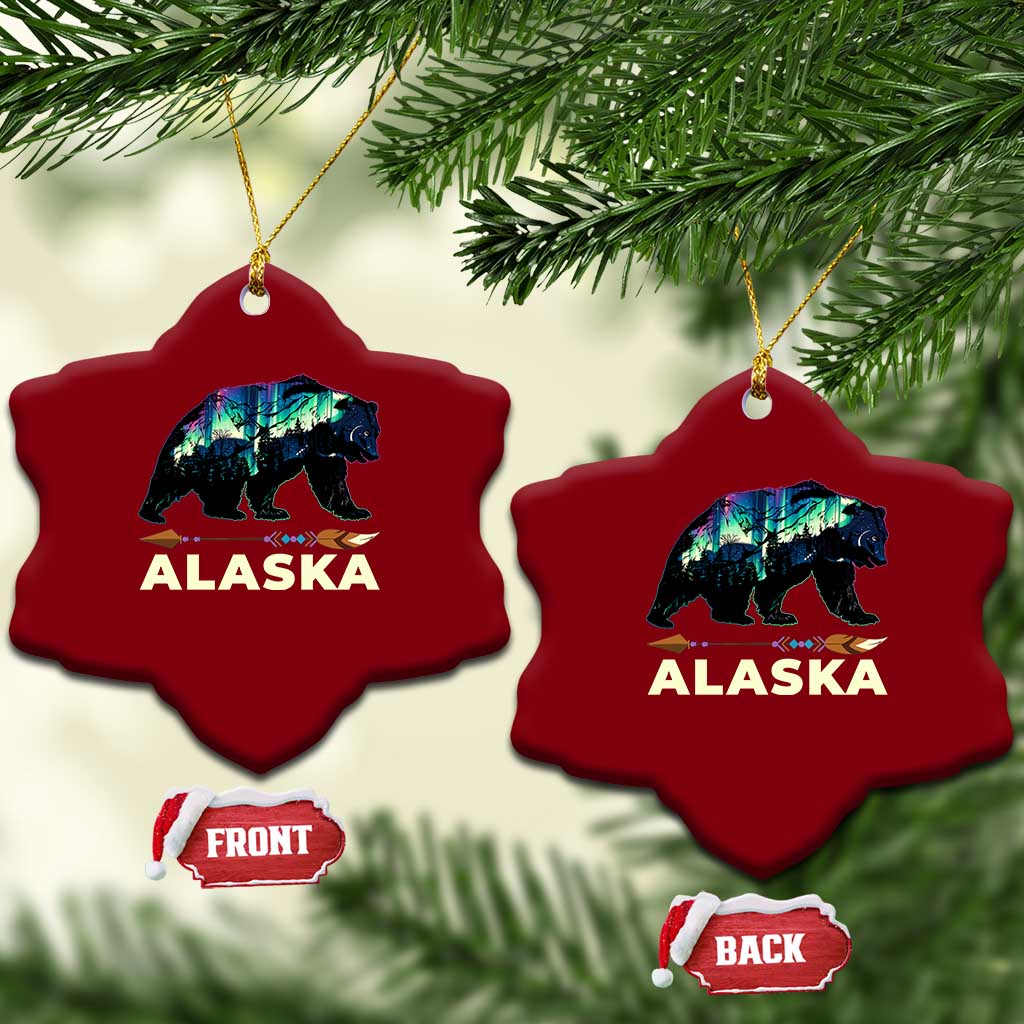 Alaska Ceramic Ornament Alaskan Night Sky Northern Lights Aurora Bear TS10 Print Your Wear