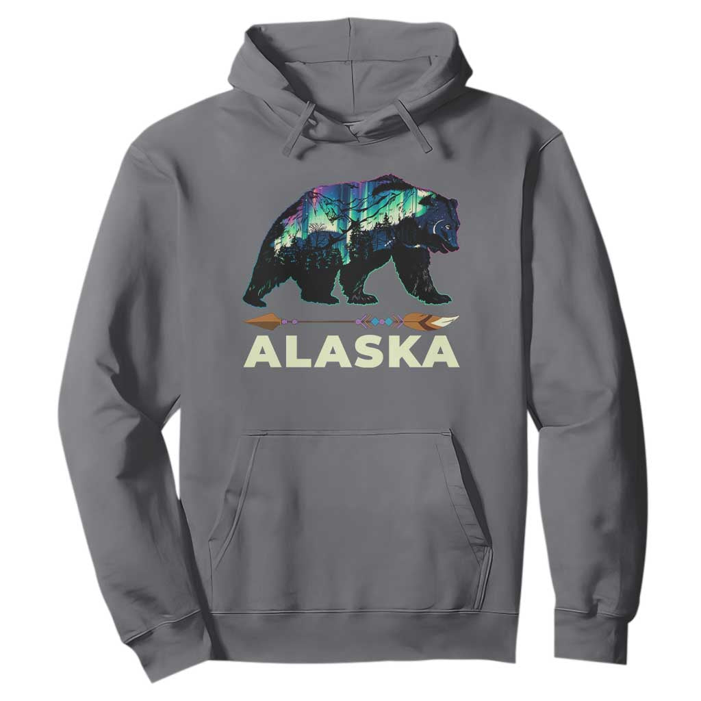 Alaska Hoodie Alaskan Night Sky Northern Lights Aurora Bear TS10 Charcoal Print Your Wear