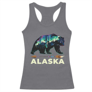 Alaska Racerback Tank Top Alaskan Night Sky Northern Lights Aurora Bear TS10 Charcoal Print Your Wear