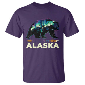 Alaska T Shirt Alaskan Night Sky Northern Lights Aurora Bear TS10 Purple Print Your Wear