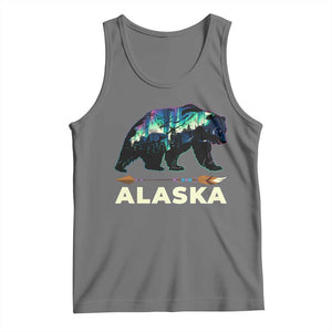 Alaska Tank Top Alaskan Night Sky Northern Lights Aurora Bear TS10 Black Heather Print Your Wear