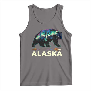 Alaska Tank Top Alaskan Night Sky Northern Lights Aurora Bear TS10 Deep Heather Print Your Wear