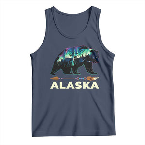 Alaska Tank Top Alaskan Night Sky Northern Lights Aurora Bear TS10 Navy Print Your Wear