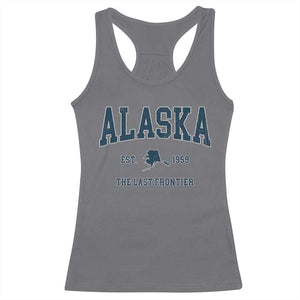 Alaska Racerback Tank Top Vintage Sports Design The Last Frontier Souvenirs TS10 Charcoal Print Your Wear
