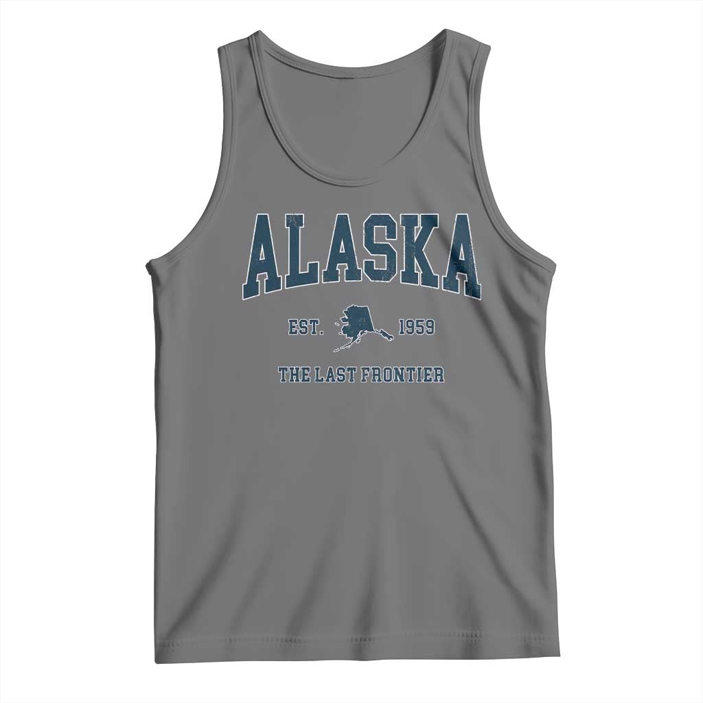 Alaska Tank Top Vintage Sports Design The Last Frontier Souvenirs TS10 Black Heather Print Your Wear