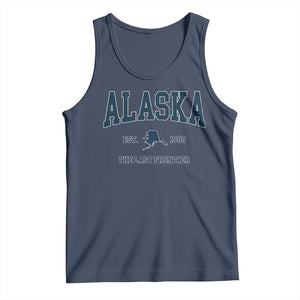 Alaska Tank Top Vintage Sports Design The Last Frontier Souvenirs TS10 Navy Print Your Wear