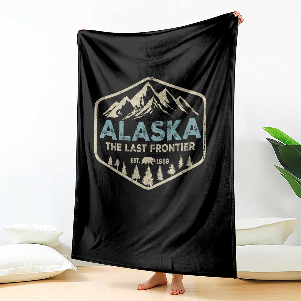 Vintage Alaska The Last Frontier Throw Blanket Retro Alaskan Bear Mountain Souvenir TS10 Print Your Wear