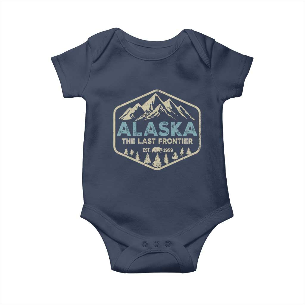 Vintage Alaska The Last Frontier Baby Onesie Retro Alaskan Bear Mountain Souvenir TS10 Navy Print Your Wear