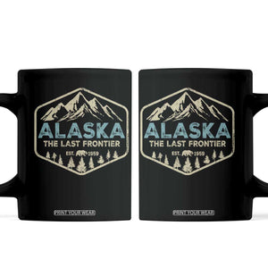 Vintage Alaska The Last Frontier Coffee Mug Retro Alaskan Bear Mountain Souvenir TS10 Black Print Your Wear