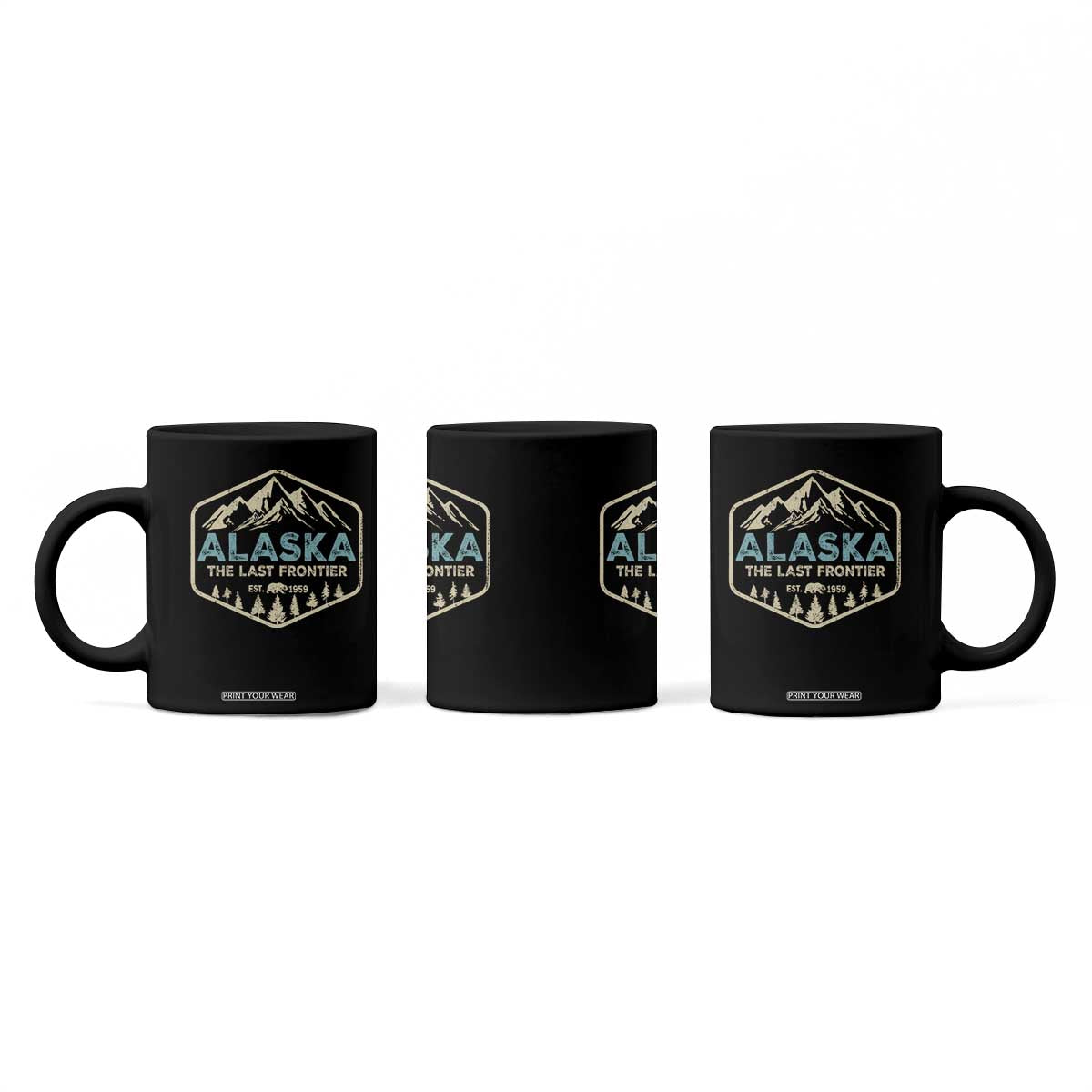 Vintage Alaska The Last Frontier Coffee Mug Retro Alaskan Bear Mountain Souvenir TS10 Print Your Wear