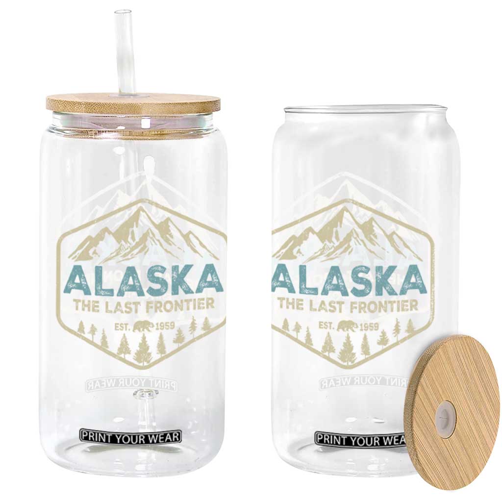 Vintage Alaska The Last Frontier Glass Can Retro Alaskan Bear Mountain Souvenir TS10 Print Your Wear