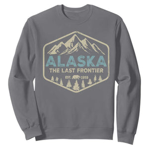Vintage Alaska The Last Frontier Sweatshirt Retro Alaskan Bear Mountain Souvenir TS10 Charcoal Print Your Wear