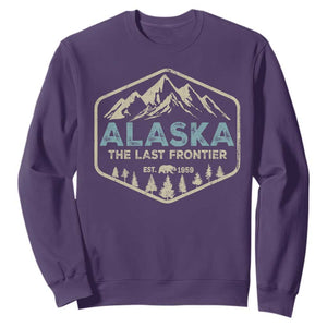 Vintage Alaska The Last Frontier Sweatshirt Retro Alaskan Bear Mountain Souvenir TS10 Purple Print Your Wear