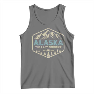 Vintage Alaska The Last Frontier Tank Top Retro Alaskan Bear Mountain Souvenir TS10 Black Heather Print Your Wear