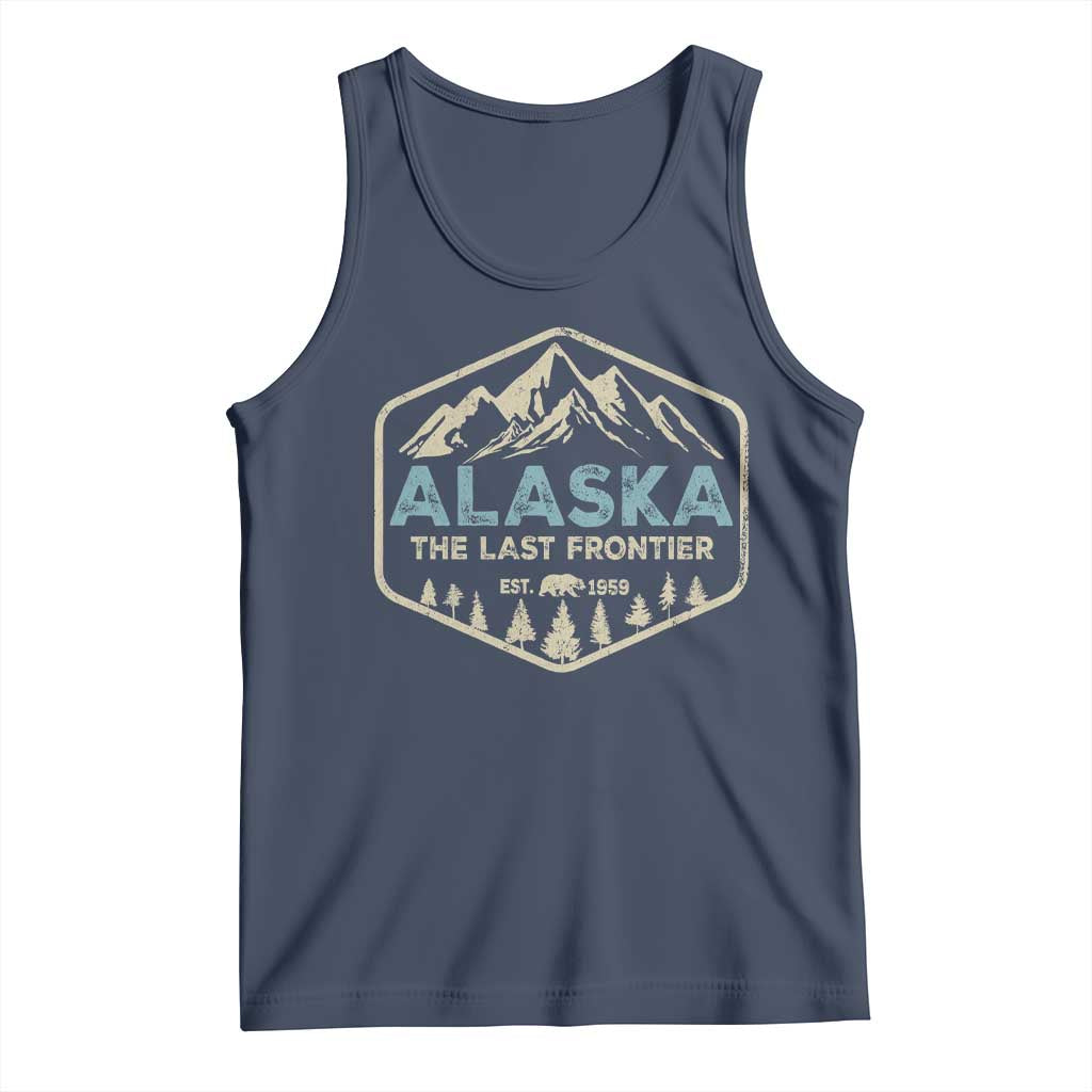 Vintage Alaska The Last Frontier Tank Top Retro Alaskan Bear Mountain Souvenir TS10 Navy Print Your Wear