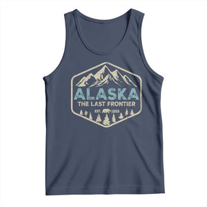 Vintage Alaska The Last Frontier Tank Top Retro Alaskan Bear Mountain Souvenir TS10 Navy Print Your Wear