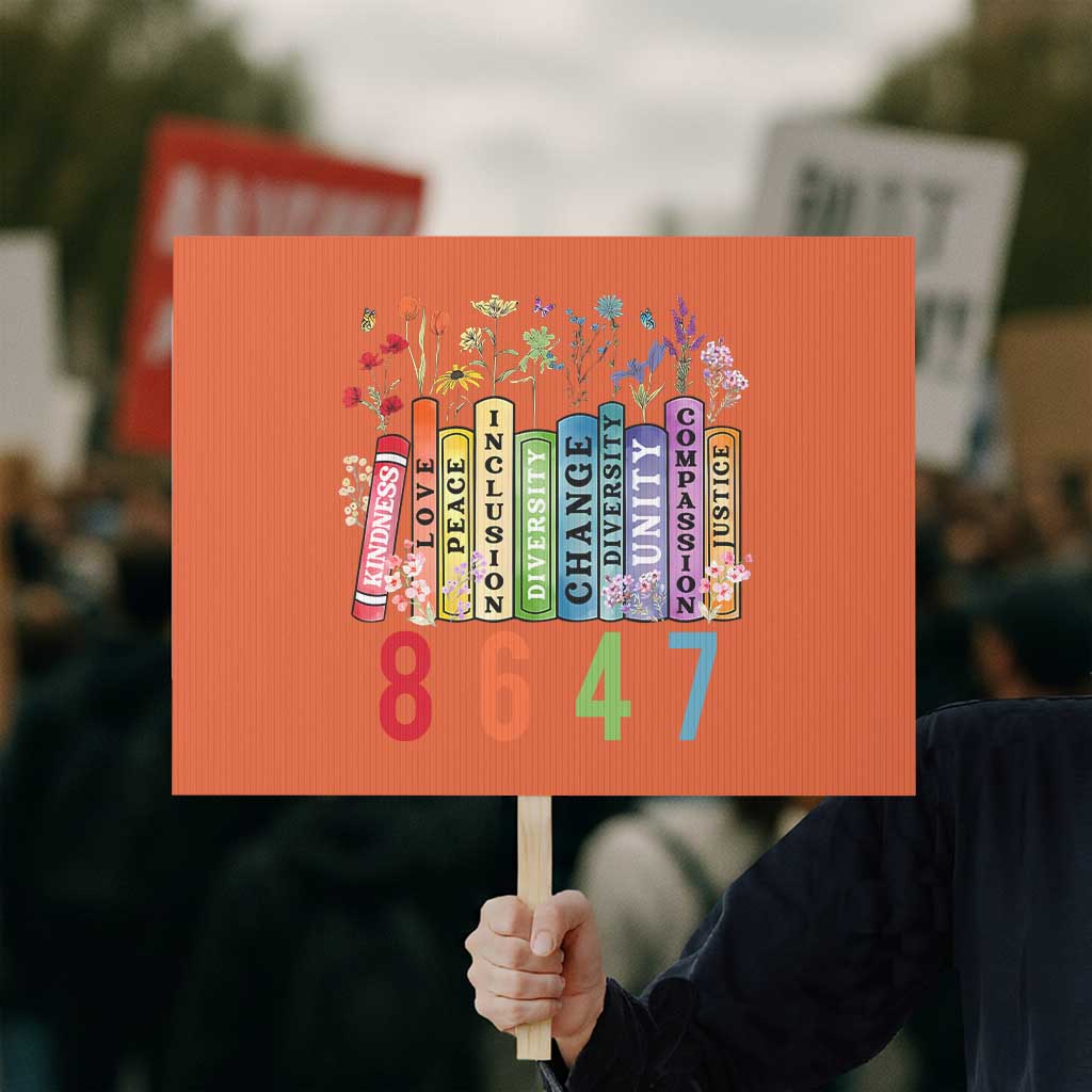 Retro 8647 Protest Sign Equal Rights Book Flower Feminist Women Rights TS10 Horizontal 18
